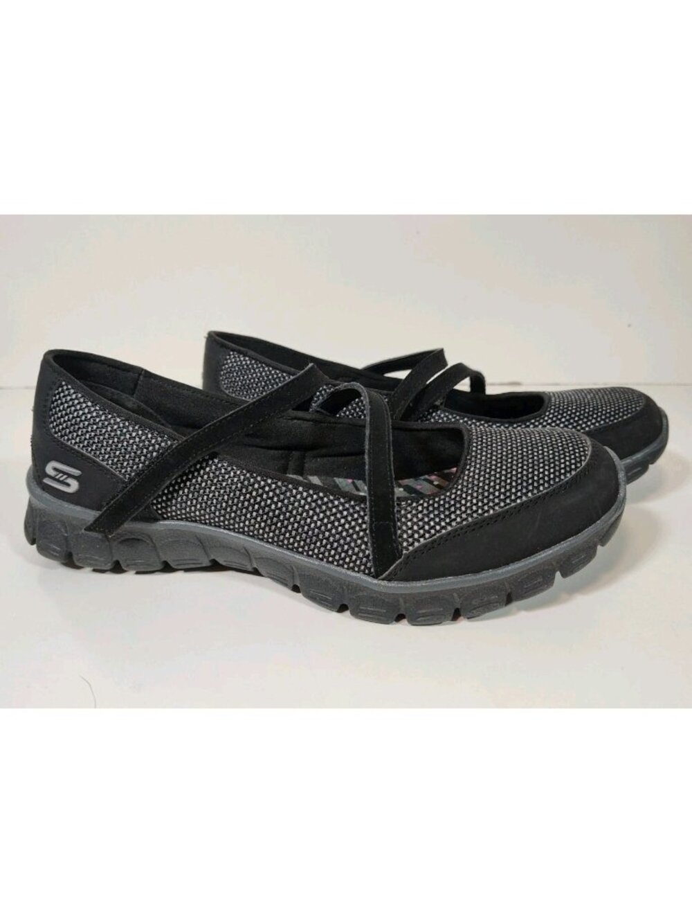 Skechers Stopover Flex Comfort Shoes Women's 8 Black Mary Jane 22849 Memory Foam